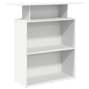 vidaXL Рецепционно бюро, бяло, 100x40x104 см, инженерно дърво
