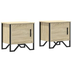 vidaXL Нощни шкафчета, дъб сонома, 2 бр, 40x30x40 см, инженерно дърво