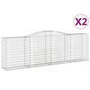 vidaXL Габионни кошници арка 2 бр 400x50x120/140см поцинковано желязо