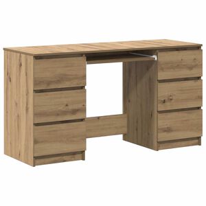vidaXL Бюро за писане, дъб, 140x50x77 см, инженерно дърво