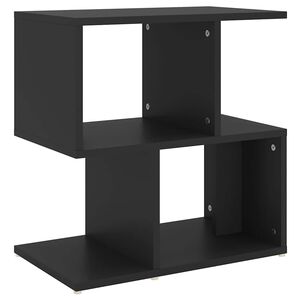 vidaXL Нощно шкафче, черно, 50x30x51,5 см, инженерно дърво