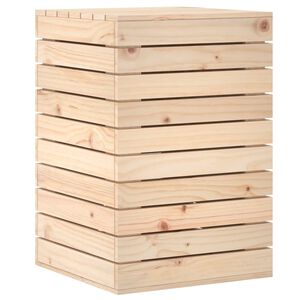 vidaXL Кош за пране, 44x44x66 см, борово дърво масив