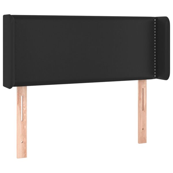 vidaXL Горна табла за легло, черна, 93x16x78/88 см, изкуствена кожа