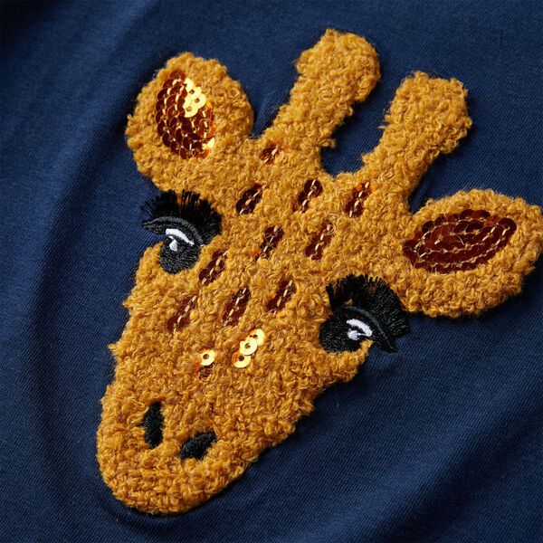 Детска тениска с дълъг ръкав, нейви синьо, 116