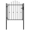 vidaXL Врата за ограда ASTEN 100 x 100 cm Метал Черно С ключалка