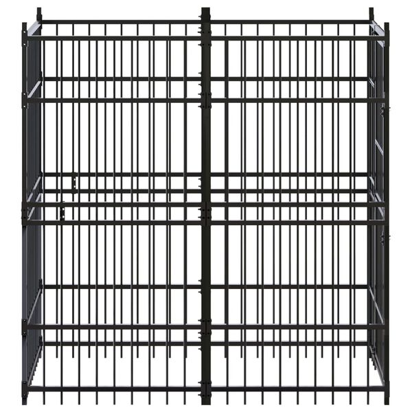 vidaXL Дворна клетка за кучета, стомана, 1,84 м&sup2;