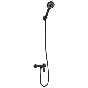 vidaXL Комплект душова глава Черно G 1 / 2 инча Месинг