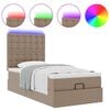 vidaXL Османска легло с матрак&LED, капучино 90x200 см изкуствена кожа