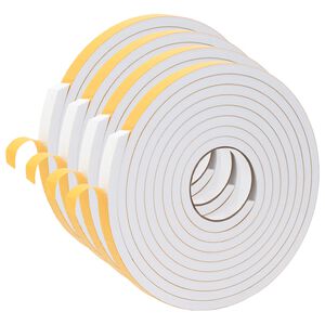 vidaXL Самоотлепваща се пяна лента 4 бр. Бяло 20mm x 5m CR пяна