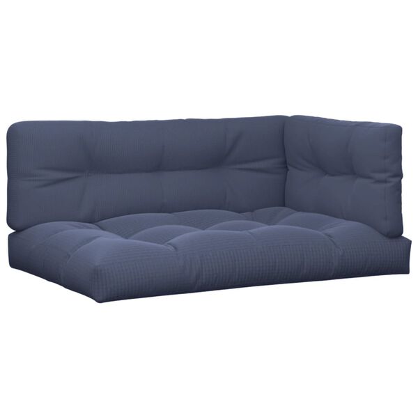 vidaXL Палетни възглавници, 3 бр, нейви сини, текстил