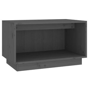 vidaXL ТВ шкаф, сив, 60x35x35 см, бор масив