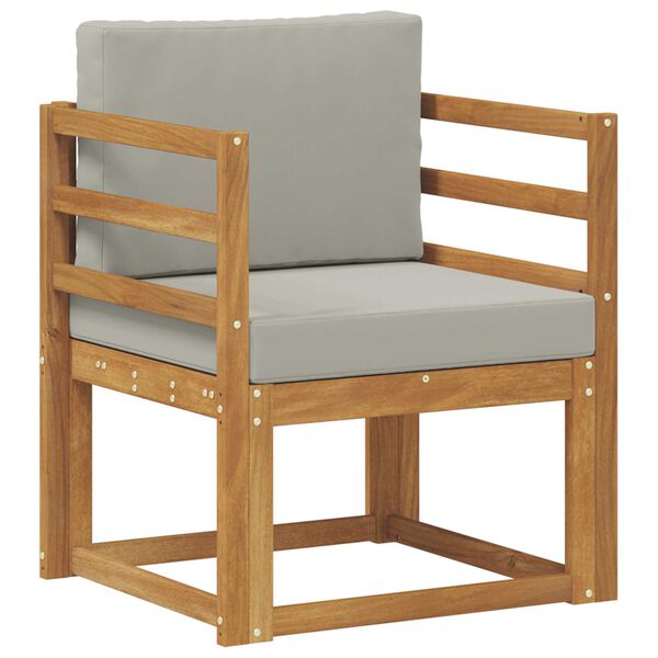 vidaXL Външен диван Солидно акациево дърво и полиестер