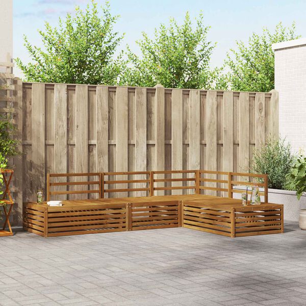 vidaXL Комплект дивани за открито 4 Брой Естествен