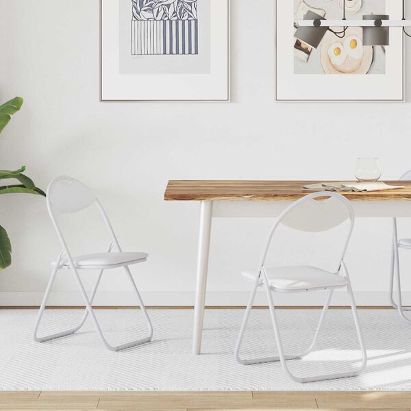 vidaXL Сгъваем стол 2 pcs Бял 48 x 43,5 x 81 см Изкуствена