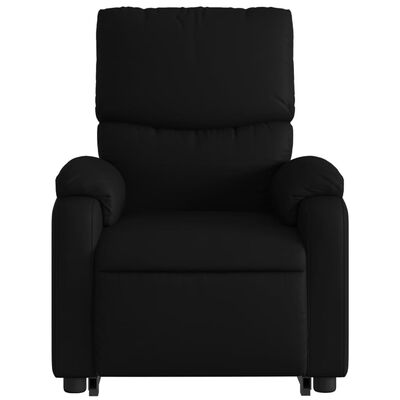 vidaXL Електрически изправящ реклайнер стол, черен, еко кожа