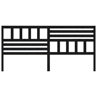 vidaXL Горна табла за легло, черна, 206x4x100 см, бор масив
