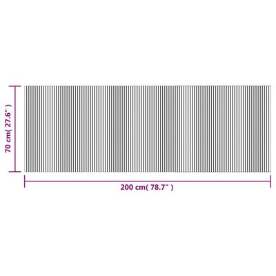 vidaXL Килим, правоъгълен, сив, 70x200 см, бамбук