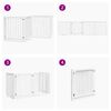 vidaXL Сгъваема преграда за кучета с врата 4 панела бял 320 см топола