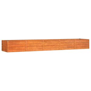 vidaXL Градинска повдигната леха ръждив 400x80x45 см кортенова стомана
