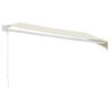 vidaXL Прибираща се тента кремава 4,5x3 м плат и алуминий