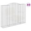 vidaXL Габионни кошници арка 9 бр 300x50x220/240 см поцинковано желязо