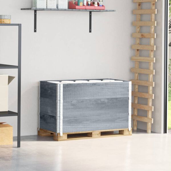 vidaXL Палетни страници, сив, 3 бр, 100x50 см, борова дървесина масив
