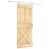 vidaXL Преплъзваща се врата Естествено и бяло 85 x 210 cm