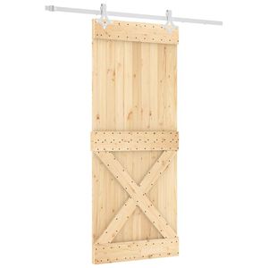 vidaXL Преплъзваща се врата Естествено и бяло 85 x 210 cm