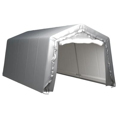 vidaXL Палатка за съхранение, 300x600 см, стомана, сива