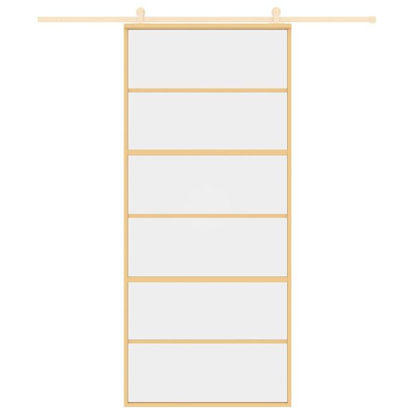 vidaXL Плъзгаща се врата 90x205 см прозрачно ESG стъкло и алуминий