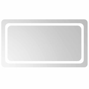 vidaXL LED огледало за баня Прозрачен 90 x 50 cm закалено стъкло