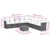 vidaXL Градински комплект диван с възглавници 10 части сив полиратан