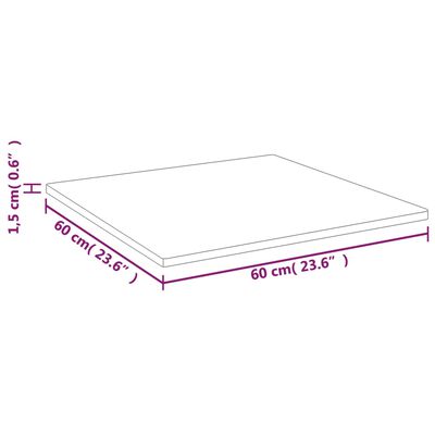 vidaXL Квадратен плот за маса, светлокафяв, 60x60x1,5 см, дъб масив