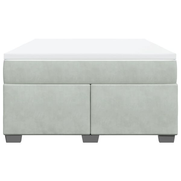 vidaXL Боксспринг легло с матрак, светлосиво, 140x200 см, кадифе