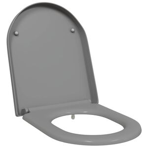 vidaXL Тоалетна седалка Сив 49 x 36 x 4 см Дуропласт
