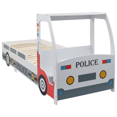 vidaXL Детско легло полицейска кола с матрак 90x200 см 7 зони H2 H3