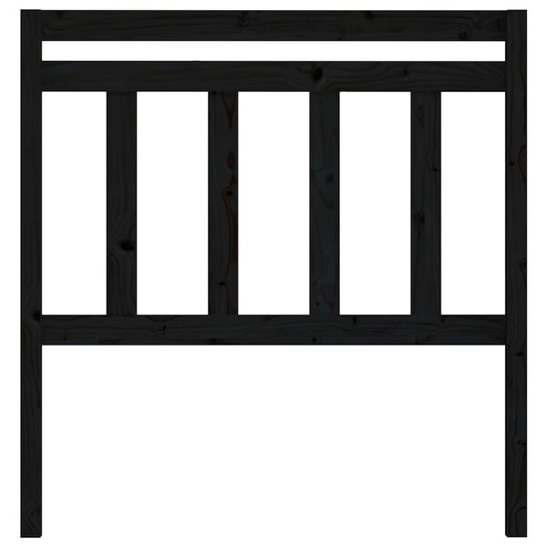 vidaXL Горна табла за легло, черна, 81x4x100 см, бор масив