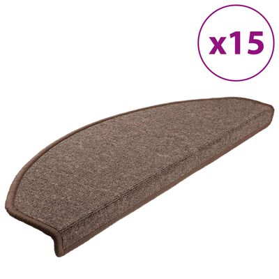 vidaXL 15 бр стелки за стълбища, кафено кафяви, 65x24x4 см