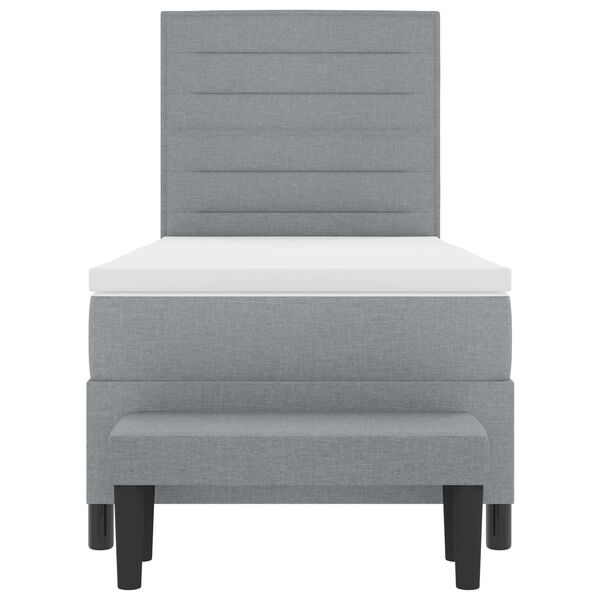 vidaXL Легло с пружинирана основа Светлосиво 80 x 200 cm текстил