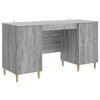 vidaXL Бюро с рафт Сива сонома 142,5 x 50 x 75 см Инженерна дървесина