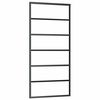 vidaXL Плъзгаща врата, ESG стъкло и алуминий, 90x205 см, черна
