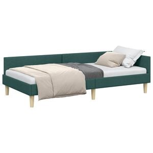 vidaXL Ъглова рамка за легло Тъмен зелен 80 x 200 cm текстил