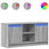 vidaXL ТВ шкаф с LED, сив сонома, 100x34x50 см, инженерно дърво