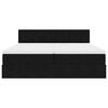 vidaXL Османска легло с матраци и LED, черно, 160x200 см, кадифе