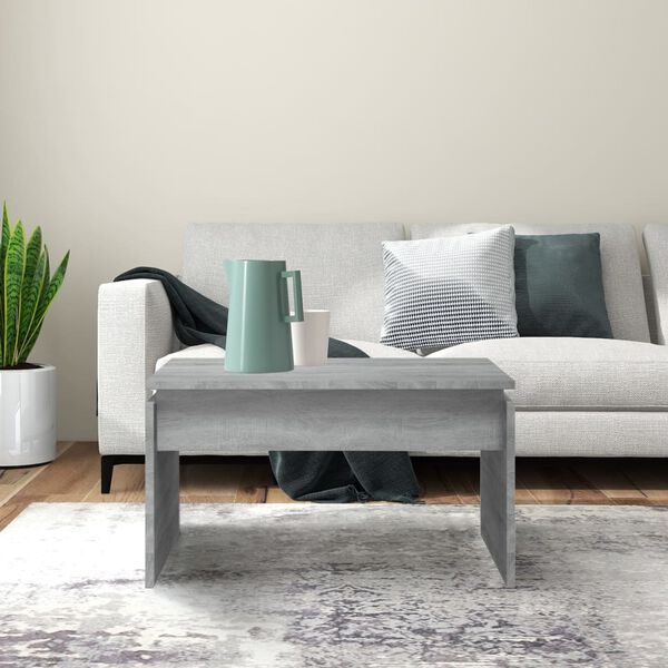 vidaXL Маса за кафе, сив сонома, 68x50x38 см, инженерно дърво