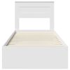 vidaXL Рамка за легло с таблото Бяло 90 x 190 cm Инженерно дърво