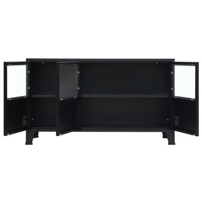 vidaXL Страничен метален шкаф в индустриален стил, 120x35x70 см, черен