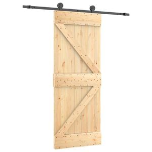vidaXL Преплъзваща се врата 70 x 210 cm Естествено и черно