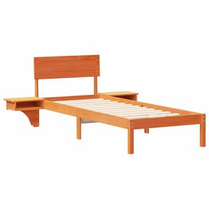 vidaXL Рамка за легло с таблото Кафяво с восъчно покритие 75 x 190 cm