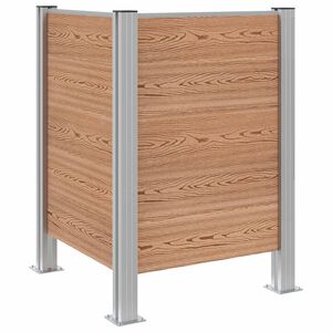 vidaXL Оградка за кошче Кафяво 85 x 85 x 115 см Алуминий и WPC
